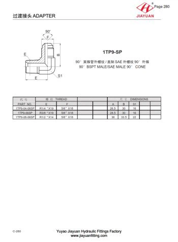 E BSPTオスSAEフレアアダプター